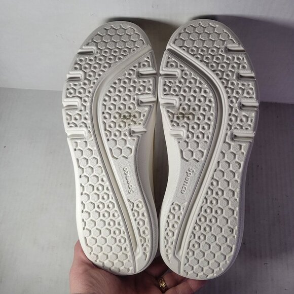 Spenco Women Comfort Stretch Ease Yellow & White Pattern Slip-On Sneakers Sz 10W - Picture 7 of 8